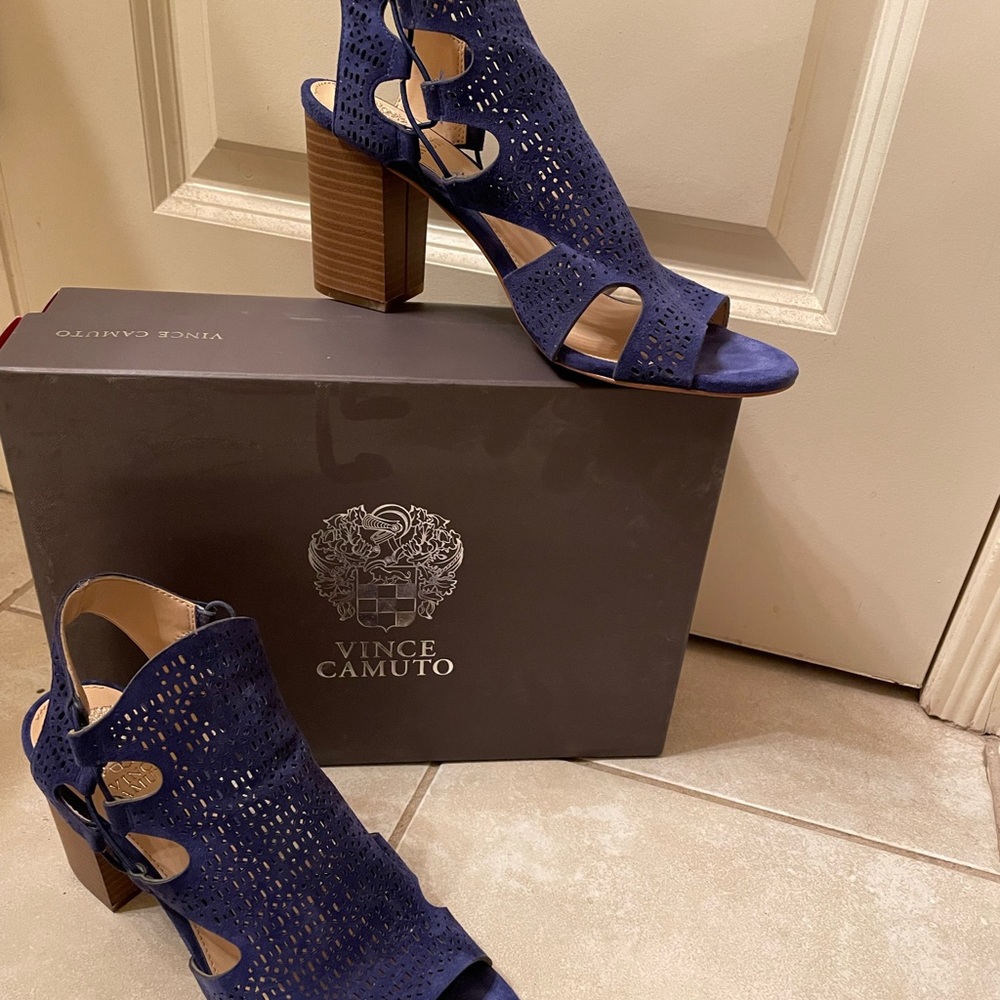 Vince Camuto Blue Suede Sandals
